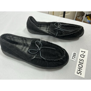 Mens Black Faux Suede Moccasins Size 9-10 Medium